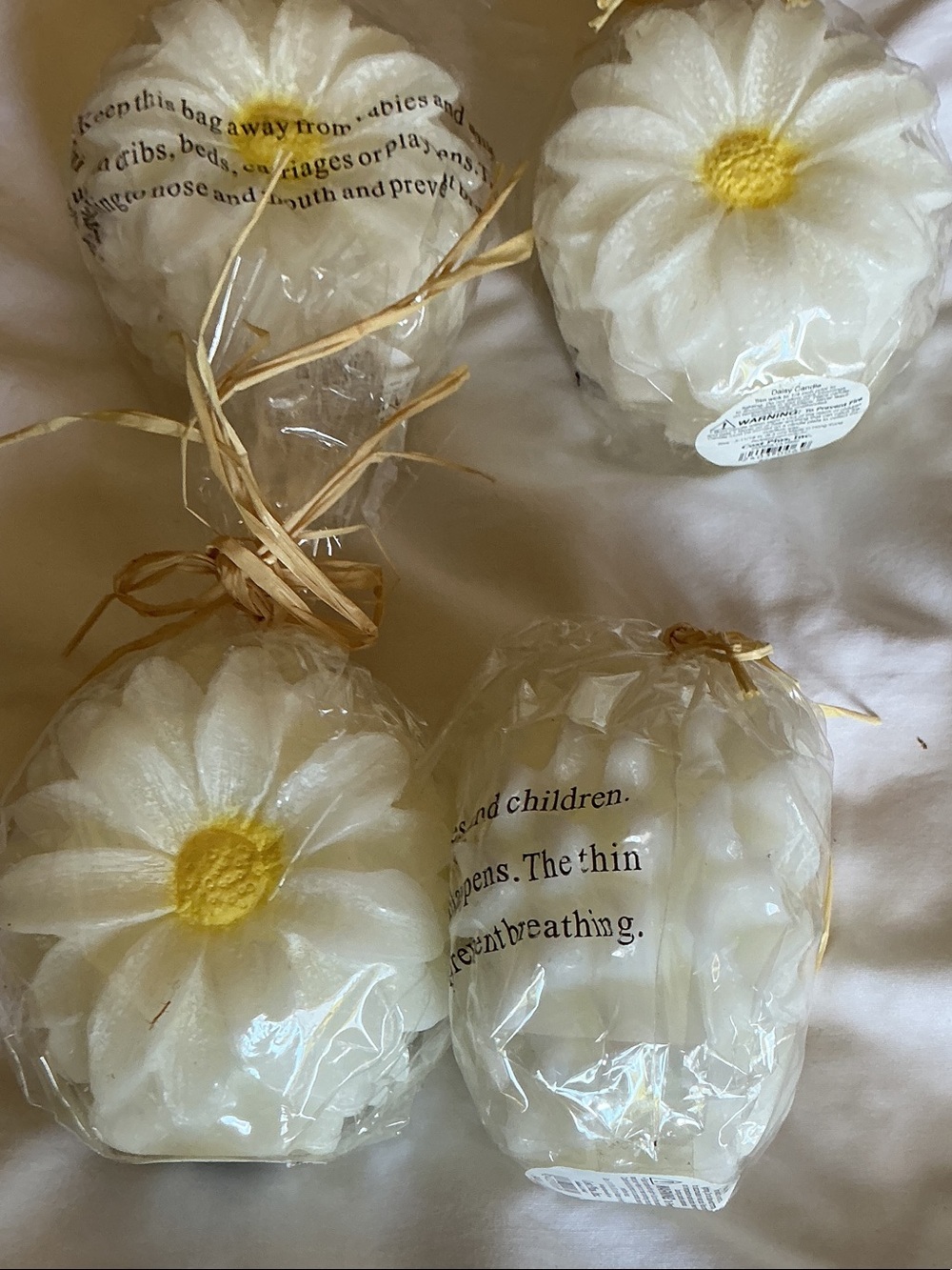 Daisy-Shaped White & Yellow Candle Flowers -One Item - Picture 5 of 6